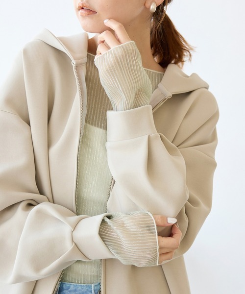 ROPE' PICNIC(ロペピクニック)の「ラメシアープリーツトップス(Tシャツ/カットソー・レディース・グレー系その他/ブラック/ピンク・38)」の3枚目の写真