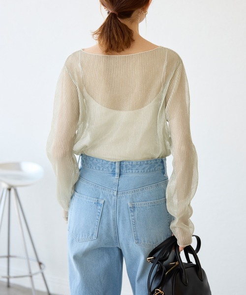 ROPE' PICNIC(ロペピクニック)の「ラメシアープリーツトップス(Tシャツ/カットソー・レディース・グレー系その他/ブラック/ピンク・38)」の22枚目の写真