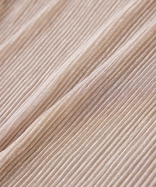 ROPE' PICNIC(ロペピクニック)の「ラメシアープリーツトップス(Tシャツ/カットソー・レディース・グレー系その他/ブラック/ピンク・38)」の5枚目の写真