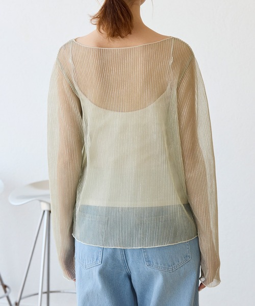 ROPE' PICNIC(ロペピクニック)の「ラメシアープリーツトップス(Tシャツ/カットソー・レディース・グレー系その他/ブラック/ピンク・38)」の13枚目の写真