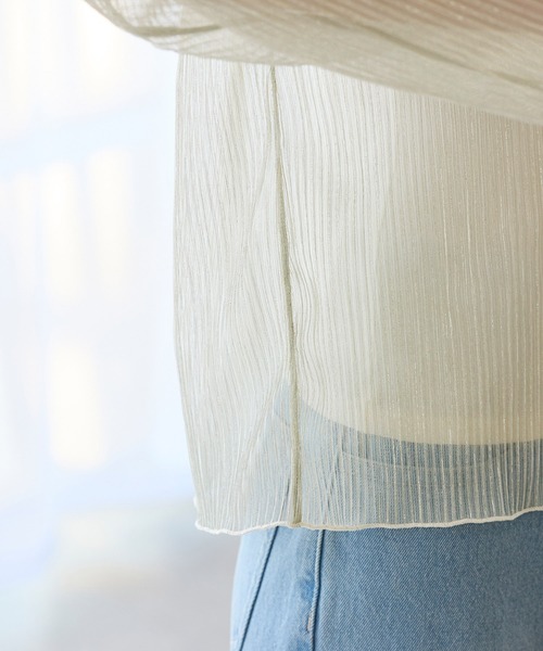 ROPE' PICNIC(ロペピクニック)の「ラメシアープリーツトップス(Tシャツ/カットソー・レディース・グレー系その他/ブラック/ピンク・38)」の9枚目の写真