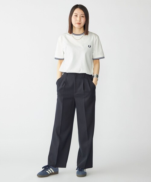 FRED PERRY（フレッドペリー）の「【SHIPS別注】FRED PERRY: M1588 TWIN TIPPED Tシャツ（Tシャツ/カットソー・メンズ・ホワイト系/ブラック/ホワイト・SMALL/MEDIUM/LARGE/X-LARGE）」の5枚目の写真