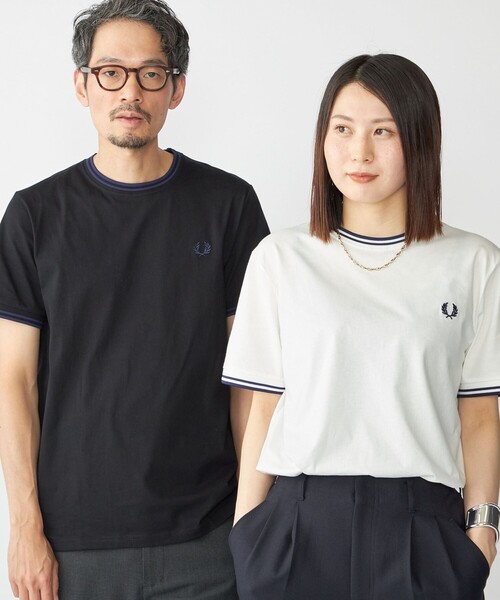 FRED PERRY（フレッドペリー）の「【SHIPS別注】FRED PERRY: M1588 TWIN TIPPED Tシャツ（Tシャツ/カットソー・メンズ・ホワイト系/ブラック/ホワイト・SMALL/MEDIUM/LARGE/X-LARGE）」の18枚目の写真