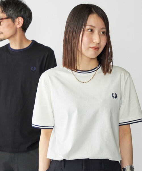 FRED PERRY（フレッドペリー）の「【SHIPS別注】FRED PERRY: M1588 TWIN TIPPED Tシャツ（Tシャツ/カットソー・メンズ・ホワイト系/ブラック/ホワイト・SMALL/MEDIUM/LARGE/X-LARGE）」の19枚目の写真