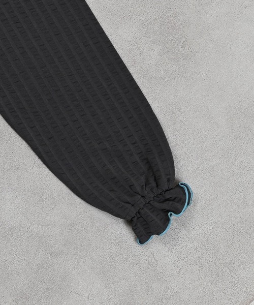 MARKEY'S（マーキーズ）の「ニットサッカーフリルカラーカットソー（Tシャツ/カットソー・キッズ・ブラウン/オフホワイト/チャコール/ラベンダー・110/120/80/130/140/90/100）」の8枚目の写真