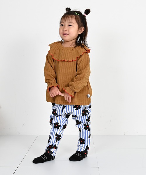 MARKEY'S（マーキーズ）の「ニットサッカーフリルカラーカットソー（Tシャツ/カットソー・キッズ・ブラウン/オフホワイト/チャコール/ラベンダー・110/120/80/130/140/90/100）」の20枚目の写真