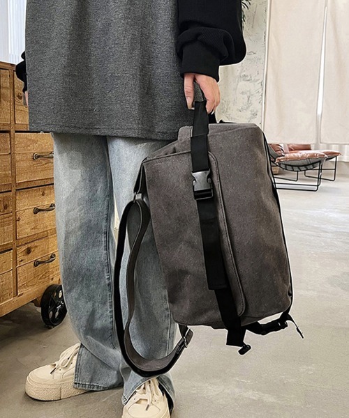 Miniministore(ミニミニストア)の「ビッグキャンバスショルダーバッグ 大容量(ショルダーバッグ・レディース・グレー/ブラック・FREE)」の7枚目の写真