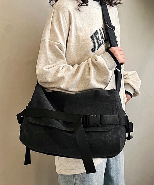 Miniministore(ミニミニストア)の「ビッグキャンバスショルダーバッグ 大容量(ショルダーバッグ・レディース・グレー/ブラック・FREE)」の8枚目の写真