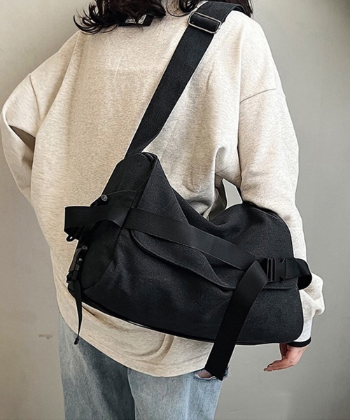 Miniministore(ミニミニストア)の「ビッグキャンバスショルダーバッグ 大容量(ショルダーバッグ・レディース・グレー/ブラック・FREE)」の9枚目の写真