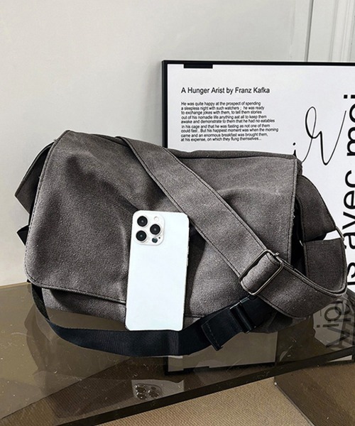 Miniministore(ミニミニストア)の「ビッグキャンバスショルダーバッグ 大容量(ショルダーバッグ・レディース・グレー/ブラック・FREE)」の15枚目の写真
