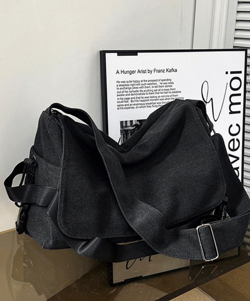 Miniministore(ミニミニストア)の「ビッグキャンバスショルダーバッグ 大容量(ショルダーバッグ・レディース・グレー/ブラック・FREE)」の17枚目の写真