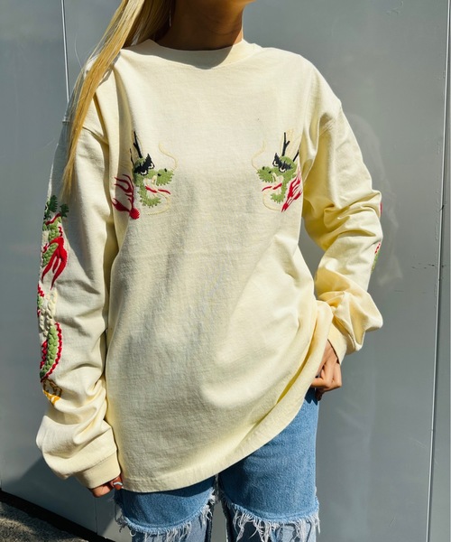 HOUSTON(ヒューストン)の「HOUSTON / PIGMENT US COTTON L/S TEE / 22274/ 22275(Tシャツ/カットソー・レディース・ブラック/ホワイト系その他/ブラック系その他/ホワイト系その他2・X-LARGE/LARGE)」の17枚目の写真