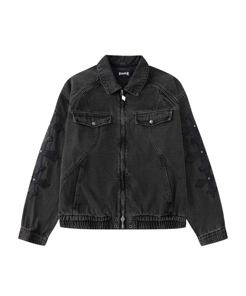 デニムジャケット｜Cross Leather Patch Denim Jacket｜SUPPLIER