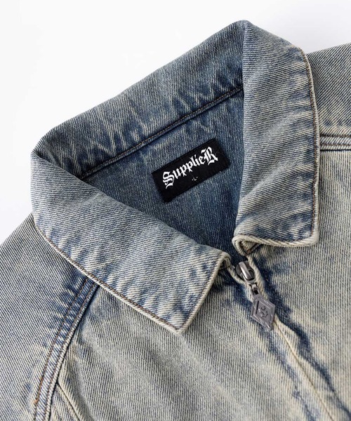 デニムジャケット｜Cross Leather Patch Denim Jacket｜SUPPLIER