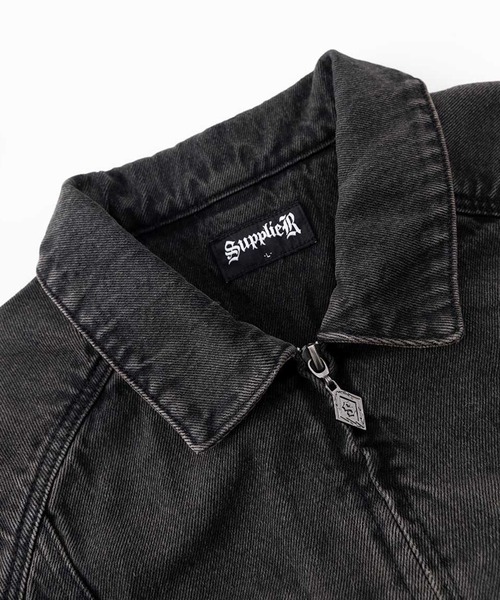 デニムジャケット｜Cross Leather Patch Denim Jacket｜SUPPLIER