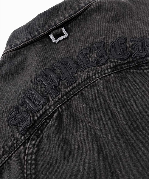 supplier デニム 十字架 デニムジャケット｜Cross Leather Patch Denim Jacket｜SUPPLIER
