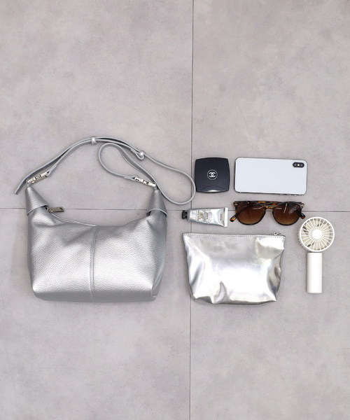 SMIR NASLI(サミールナスリ)の「コンパクト2WAYショルダーバッグ(ショルダーバッグ・レディース・ライトベージュ/ブラック/シルバー・FREE)」の19枚目の写真