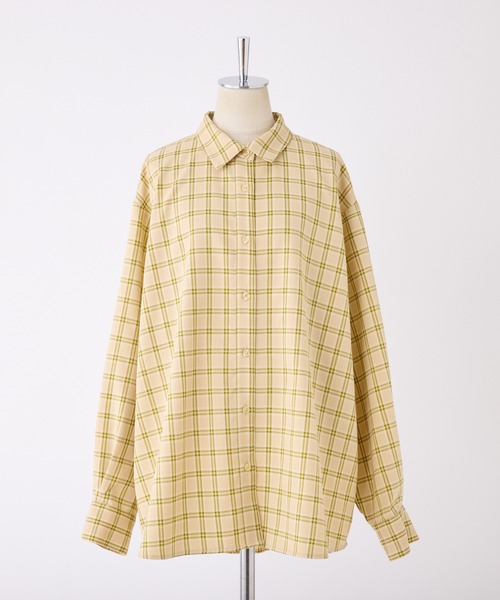 one after another NICE CLAUP(ワンアフターアナザーナイスクラップ)の「ネーム付き/オーバーサイズチェックシャツ(シャツ/ブラウス・レディース・サックスブルー系/イエロー系その他・FREE)」の7枚目の写真