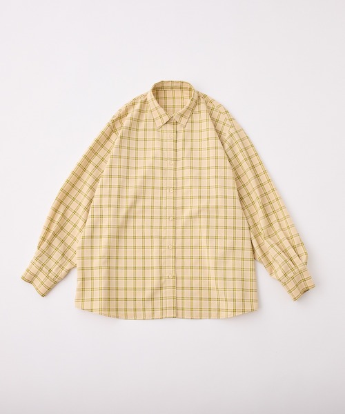 セール】ネーム付き/オーバーサイズチェックシャツ（シャツ/ブラウス