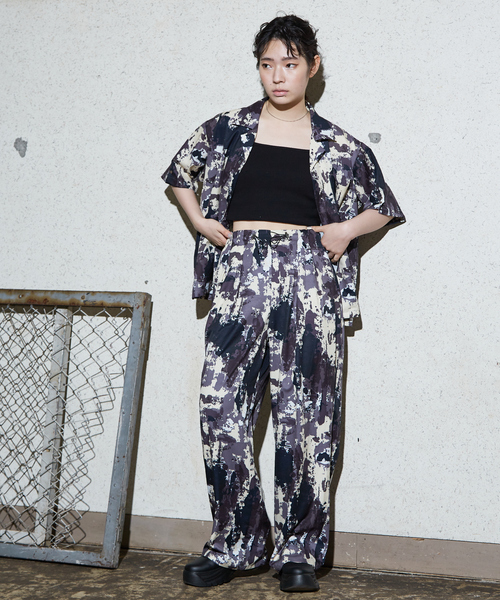 NOMINE（ノミネ）の「【セットアップ着用可】スプラッシュプリントドロスト パンツ（その他パンツ・レディース・チャコールグレー/アイボリー/パープル・M/S）」の17枚目の写真