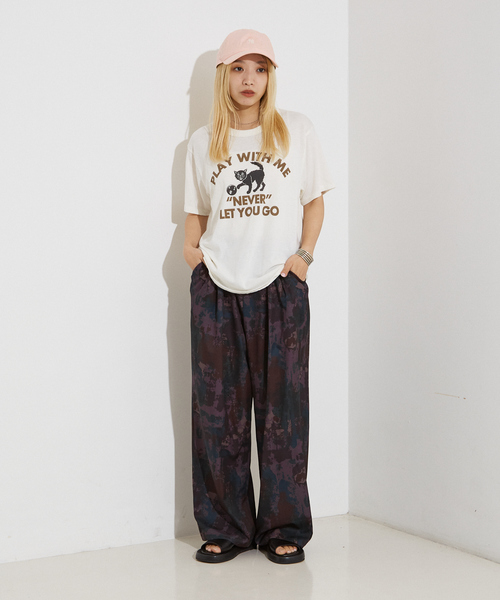 NOMINE（ノミネ）の「【セットアップ着用可】スプラッシュプリントドロスト パンツ（その他パンツ・レディース・チャコールグレー/アイボリー/パープル・M/S）」の19枚目の写真