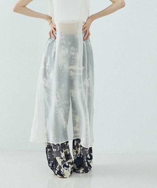 NOMINE（ノミネ）の「【セットアップ着用可】スプラッシュプリントドロスト パンツ（その他パンツ・レディース・チャコールグレー/アイボリー/パープル・M/S）」の20枚目の写真