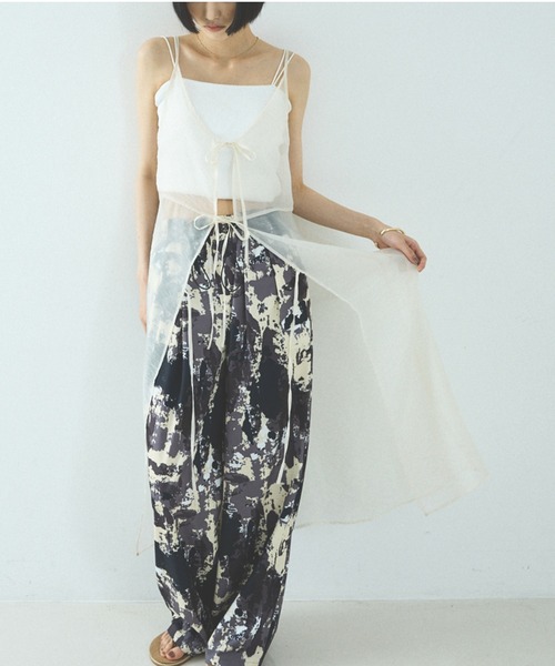 NOMINE（ノミネ）の「【セットアップ着用可】スプラッシュプリントドロスト パンツ（その他パンツ・レディース・チャコールグレー/アイボリー/パープル・M/S）」の21枚目の写真