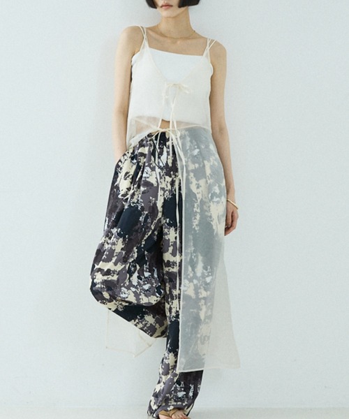 NOMINE（ノミネ）の「【セットアップ着用可】スプラッシュプリントドロスト パンツ（その他パンツ・レディース・チャコールグレー/アイボリー/パープル・M/S）」の22枚目の写真