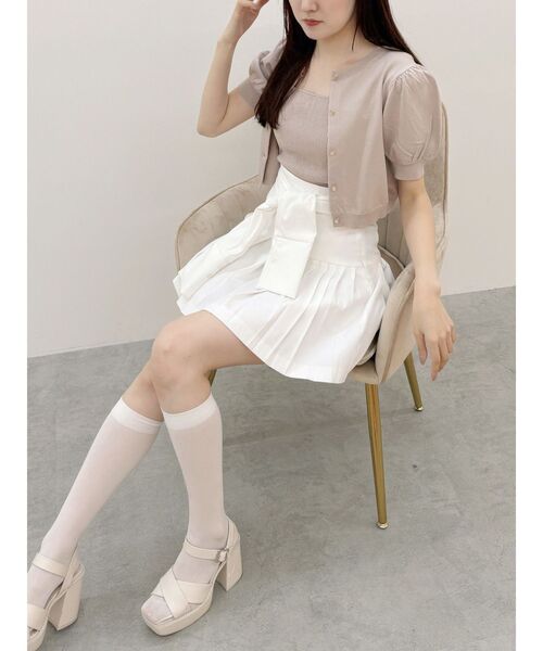 MERCURYDUO(マーキュリーデュオ)の「ツイストプリーツミニスカパン(スカート・レディース・ブルー/オフホワイト/チャコールグレー・MEDIUM/SMALL)」の22枚目の写真