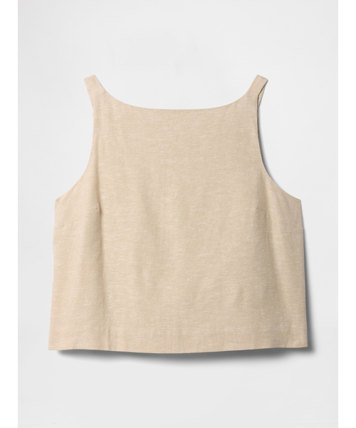 GAP(ギャップ)の「リネンブレンド エプロントップス ノースリーブ(シャツ/ブラウス・レディース・ブラック/ベージュ/ホワイト×グレー・L/M/XS/XXS/S)」の22枚目の写真