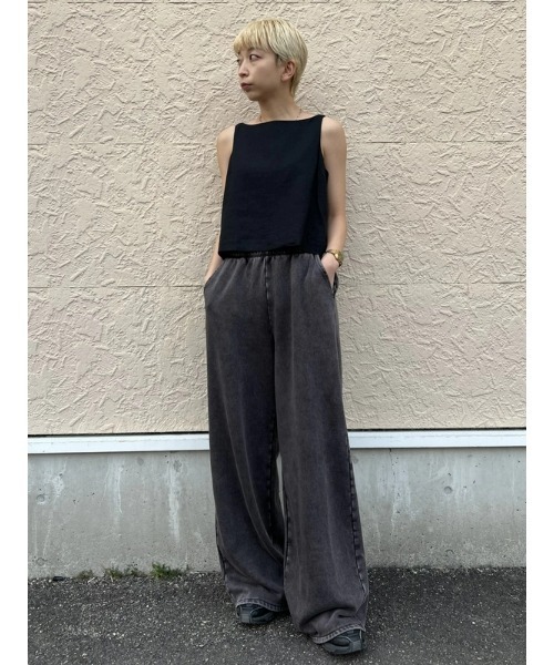 GAP(ギャップ)の「リネンブレンド エプロントップス ノースリーブ(シャツ/ブラウス・レディース・ブラック/ベージュ/ホワイト×グレー・L/M/XS/XXS/S)」の6枚目の写真