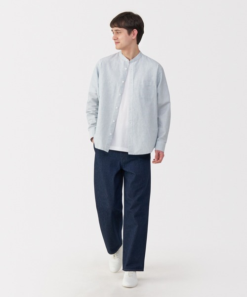 無印良品(ムジルシリョウヒン)の「紳士 ヘンプコットンスタンドカラー長袖シャツ(シャツ/ブラウス・メンズ・ネイビー/ホワイト/サンドベージュ/ライトグレー系/スカイブルー系/ブルー系・S/M/L/XL)」の22枚目の写真
