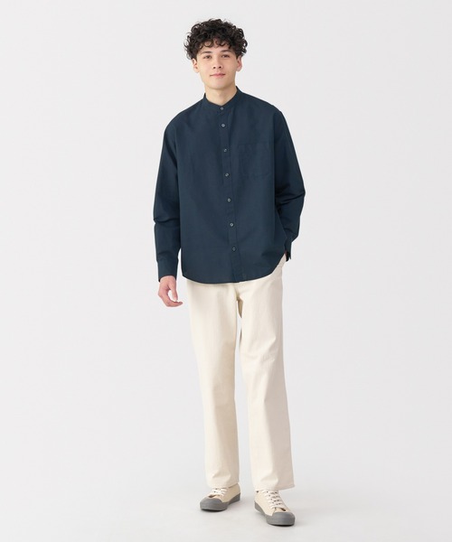無印良品(ムジルシリョウヒン)の「紳士 ヘンプコットンスタンドカラー長袖シャツ(シャツ/ブラウス・メンズ・ネイビー/ホワイト/サンドベージュ/ライトグレー系/スカイブルー系/ブルー系・S/M/L/XL)」の8枚目の写真
