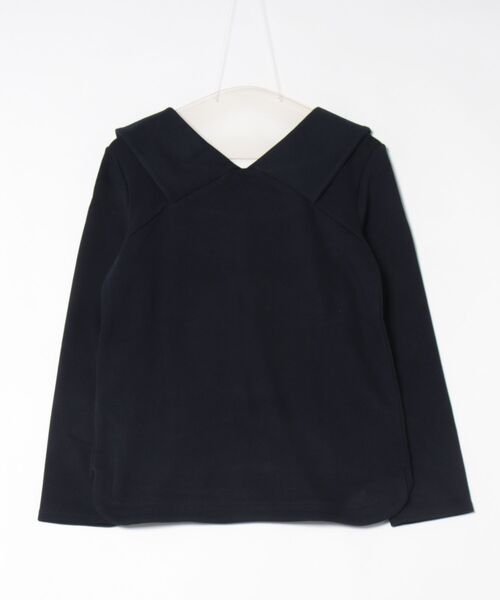 REAL CUBE（リアルキューブ）の「フロント結びデザインプルオーバー（Tシャツ/カットソー・レディース・ネイビー・M）」の2枚目の写真