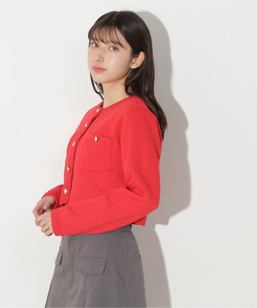 JILL by JILL STUART｜ラメツイードチェックノーカラー