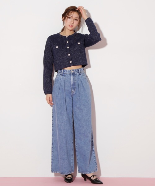 JILL by JILL STUART(ジルバイジルスチュアート)の「◇ブークレーニットジャケット(ニット/セーター・レディース・ホワイト系その他/レッド/ネイビー・FREE)」の9枚目の写真