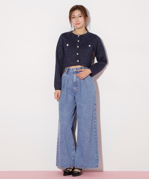 JILL by JILL STUART(ジルバイジルスチュアート)の「◇ブークレーニットジャケット(ニット/セーター・レディース・ホワイト系その他/レッド/ネイビー・FREE)」の10枚目の写真