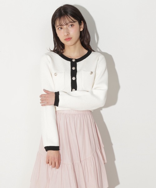 JILL by JILL STUART(ジルバイジルスチュアート)の「◇ブークレーニットジャケット(ニット/セーター・レディース・ホワイト系その他/レッド/ネイビー・FREE)」の18枚目の写真
