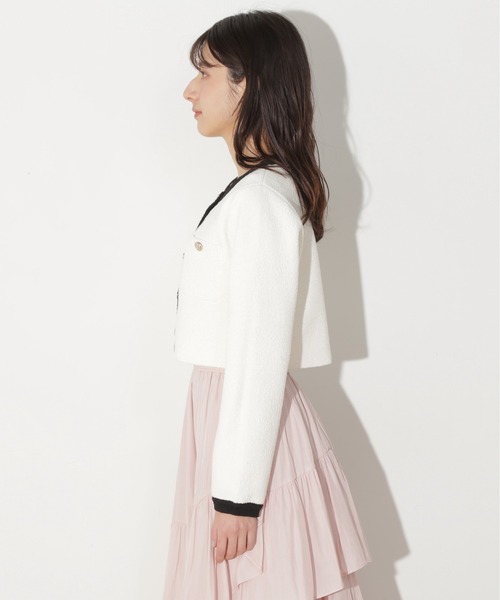 JILL by JILL STUART(ジルバイジルスチュアート)の「◇ブークレーニットジャケット(ニット/セーター・レディース・ホワイト系その他/レッド/ネイビー・FREE)」の19枚目の写真