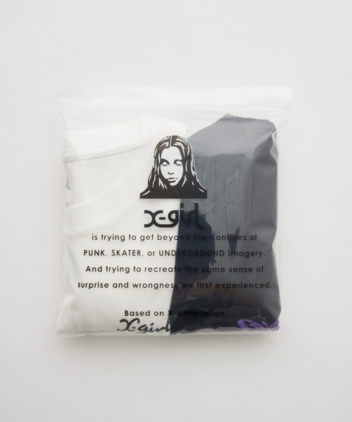 X-girl（エックスガール）の「LOGO AND BUTTERFLY 2P S/S BABY TEE（Tシャツ/カットソー・レディース・マルチ・S/M）」の7枚目の写真