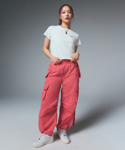 tシャツ LOGO AND BUTTERFLY 2P S/S BABY TEE レディース セール】TRIBAL BUTTERFLY S/S BABY TEE（Tシャツ/カットソー