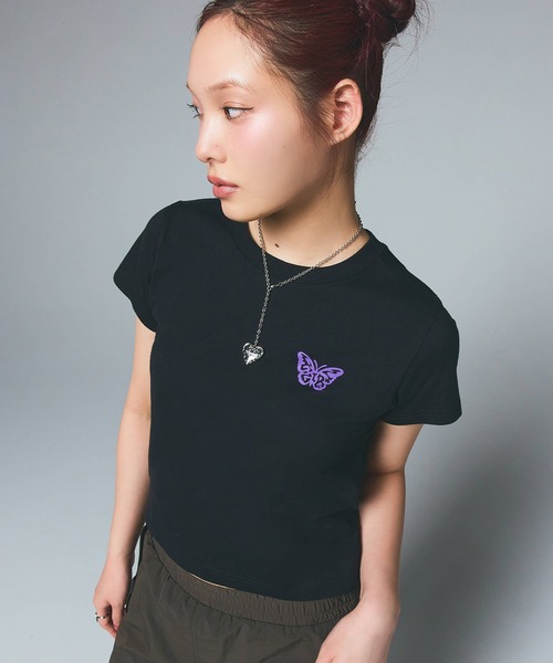 X-girl（エックスガール）の「BUTTERFLY LACE CARDIGAN