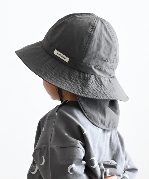 PUPPAPUPO（プッパプーポ）の「サファリハット 保冷剤ポケット付き（ハット・キッズ・アイボリー/モカ/ミント/チャコールグレー/スモークピンク/グレイッシュベージュ・XS/S）」の3枚目の写真