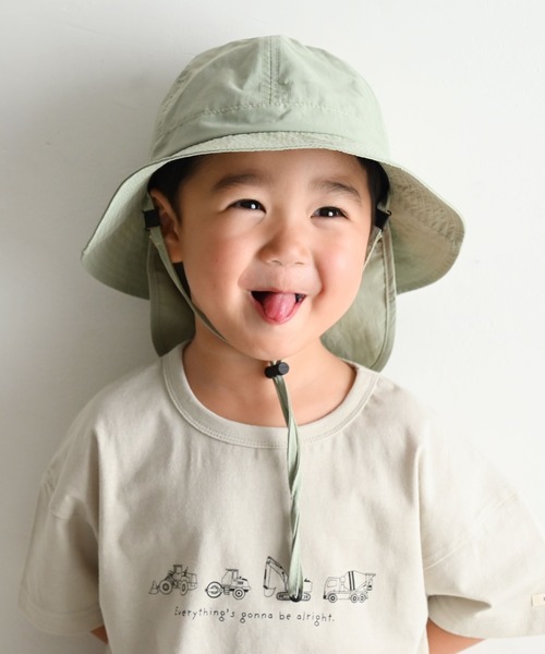 PUPPAPUPO（プッパプーポ）の「サファリハット 保冷剤ポケット付き（ハット・キッズ・アイボリー/モカ/ミント/チャコールグレー/スモークピンク/グレイッシュベージュ・XS/S）」の15枚目の写真