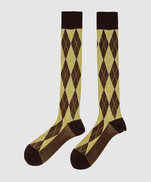 “MASU X TABIO” ANGEL ARGYLE SOCKS Masu's Angel Monogram Socks Black mail order ｜ Palette Art