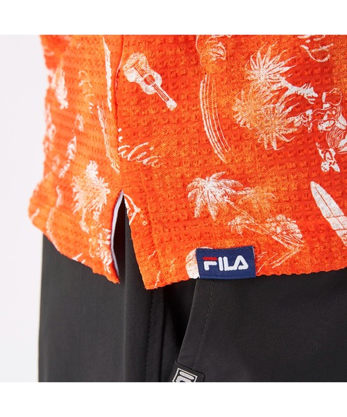 FILA GOLF(フィラゴルフ )の「FILA GOLF/フィラ ゴルフ ゴルフウェア ポロシャツ ストレッチ 胸ポケット付き 半袖 シャツ Tシャツ(Tシャツ/カットソー・メンズ・オレンジ/ホワイト/ネイビー・M/L/LL)」の12枚目の写真
