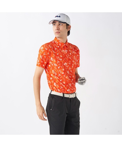 FILA GOLF(フィラゴルフ )の「FILA GOLF/フィラ ゴルフ ゴルフウェア ポロシャツ ストレッチ 胸ポケット付き 半袖 シャツ Tシャツ(Tシャツ/カットソー・メンズ・オレンジ/ホワイト/ネイビー・M/L/LL)」の5枚目の写真