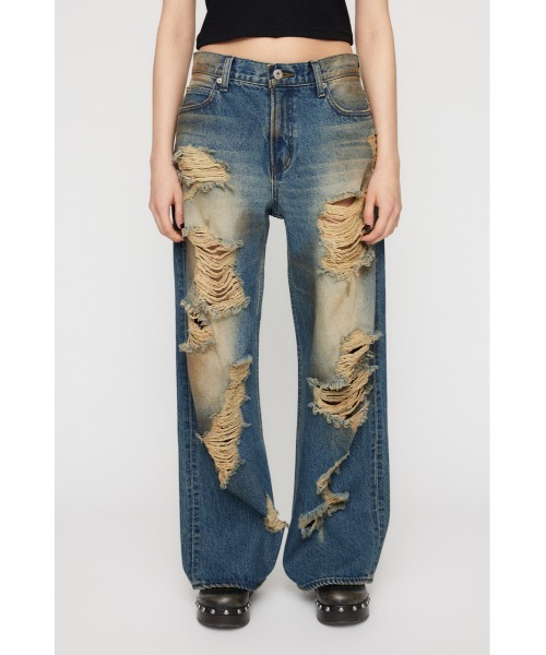 LAGUA GEM(ラグアジェム)の「PAINT LOOSEY CRASH デニム(デニムパンツ・レディース・ライトブルー/ブルー・22inch/23inch/24inch/25inch/26inch)」の3枚目の写真