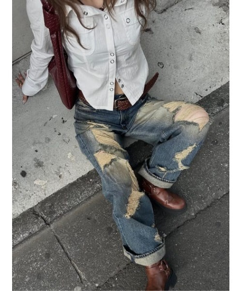 LAGUA GEM PAINT LOOSEY CRASH デニム　24 PAINT LOOSEY CRASH デニム（デニムパンツ）｜LAGUA GEM