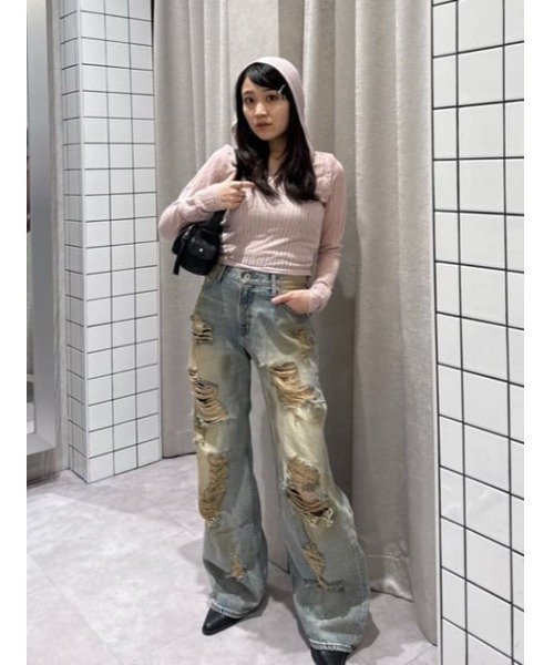 PAINT LOOSEY CRASH デニム 24inch laguagem PAINT LOOSEY CRASH デニム（デニムパンツ）｜LAGUA GEM